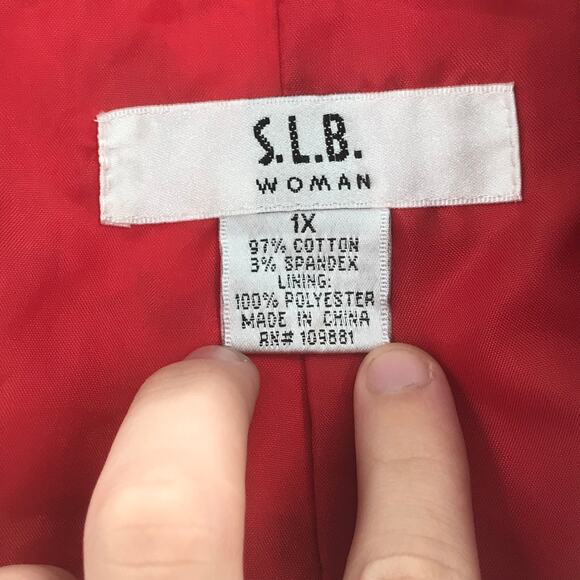 S.L.B Long Sleeve Button Up Jacket Abstract  1X - Picture 3 of 7